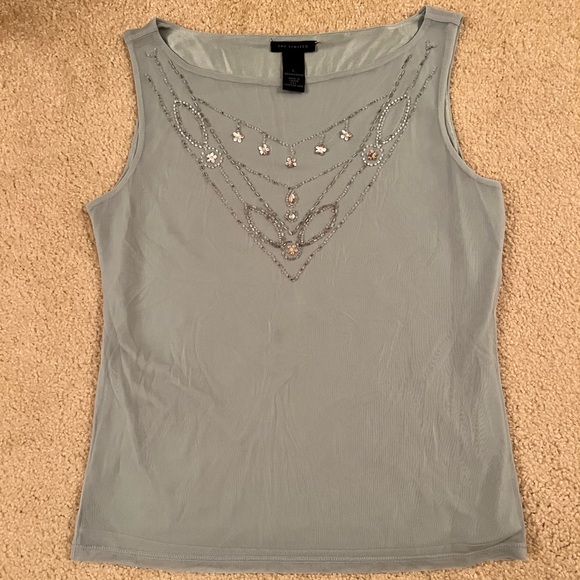 The Limited Tops - Light blue The Limited beaded tank size L